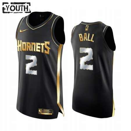 Kinder NBA Charlotte Hornets Trikot LaMelo Ball 2 2020-21 Schwarz Golden Edition Swingman